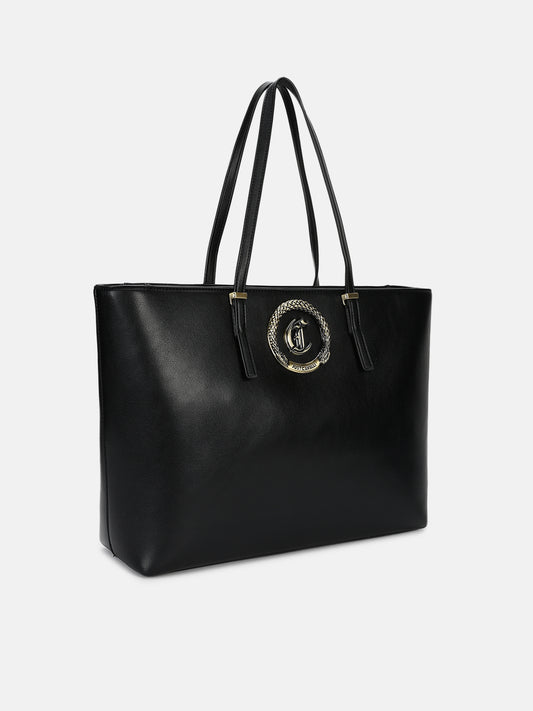 Just Cavalli Women Black Solid Tote Bag