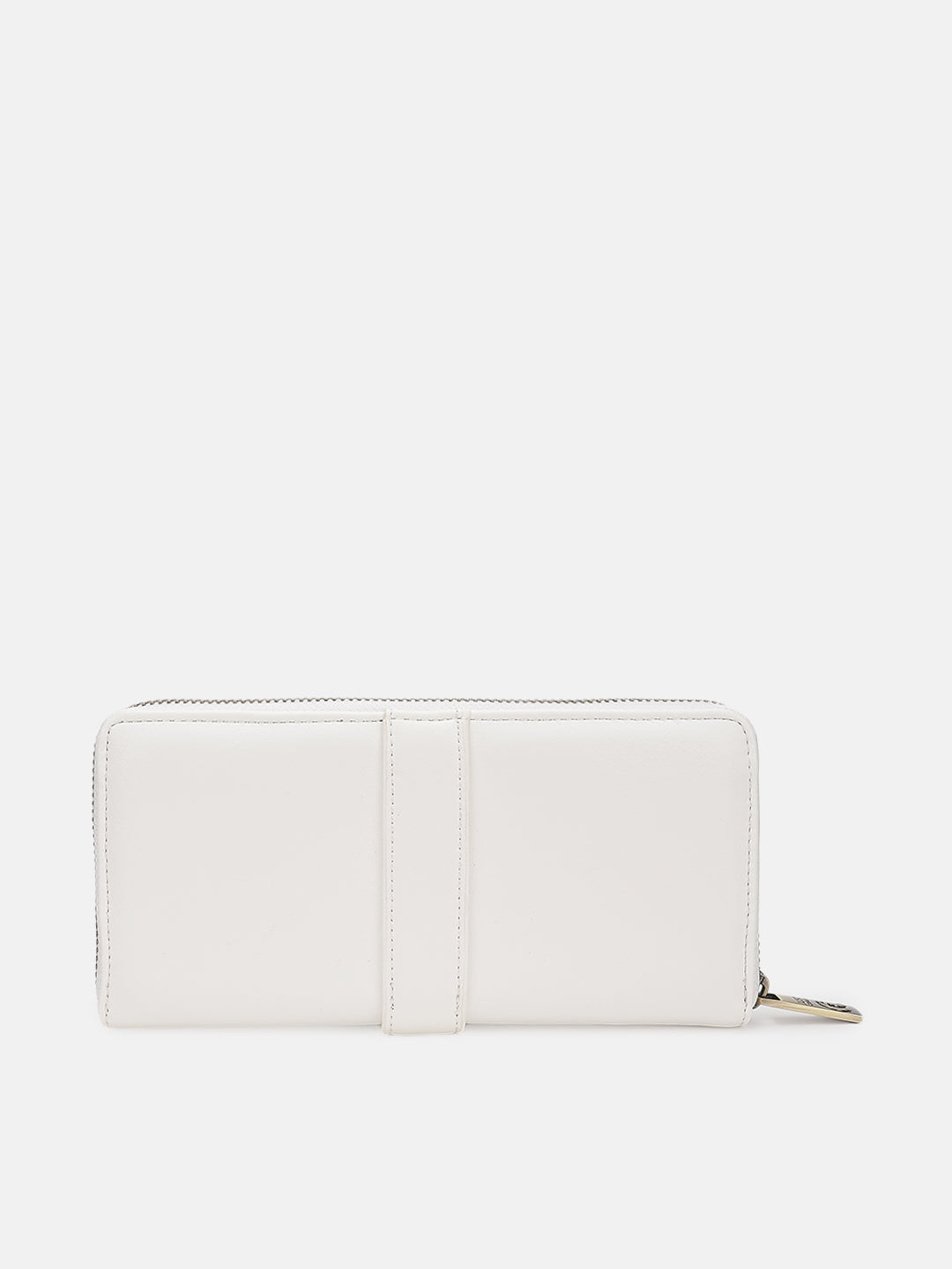 Just Cavalli Women White Solid Zip Around Wallet