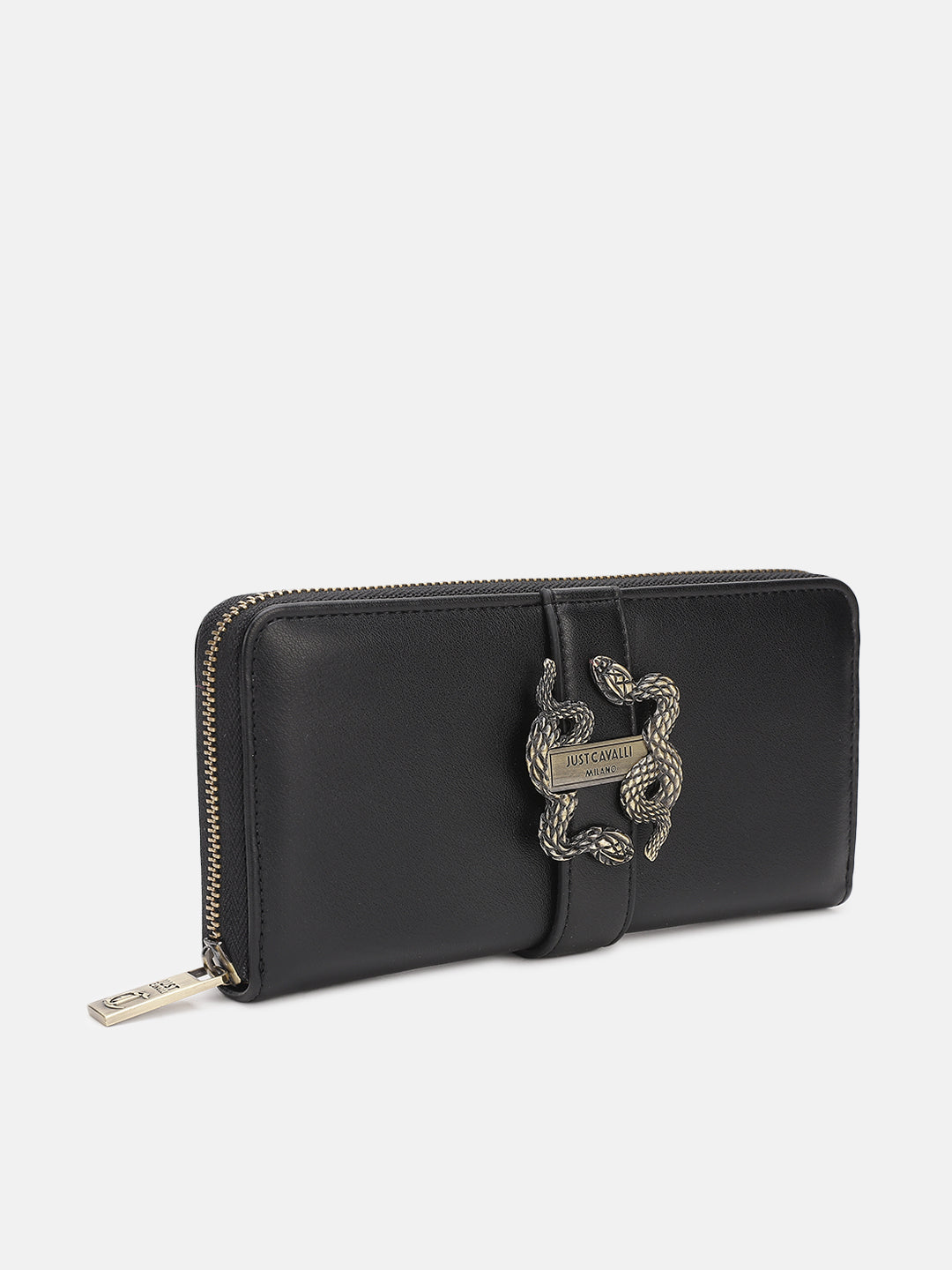 Just Cavalli Women Black Solid Zip Around Wallet