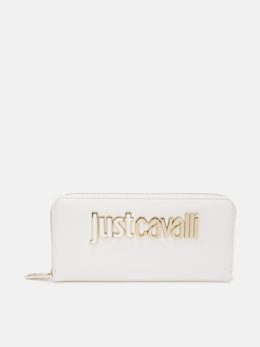 Just Cavalli Women White Solid Zip Around Wallet