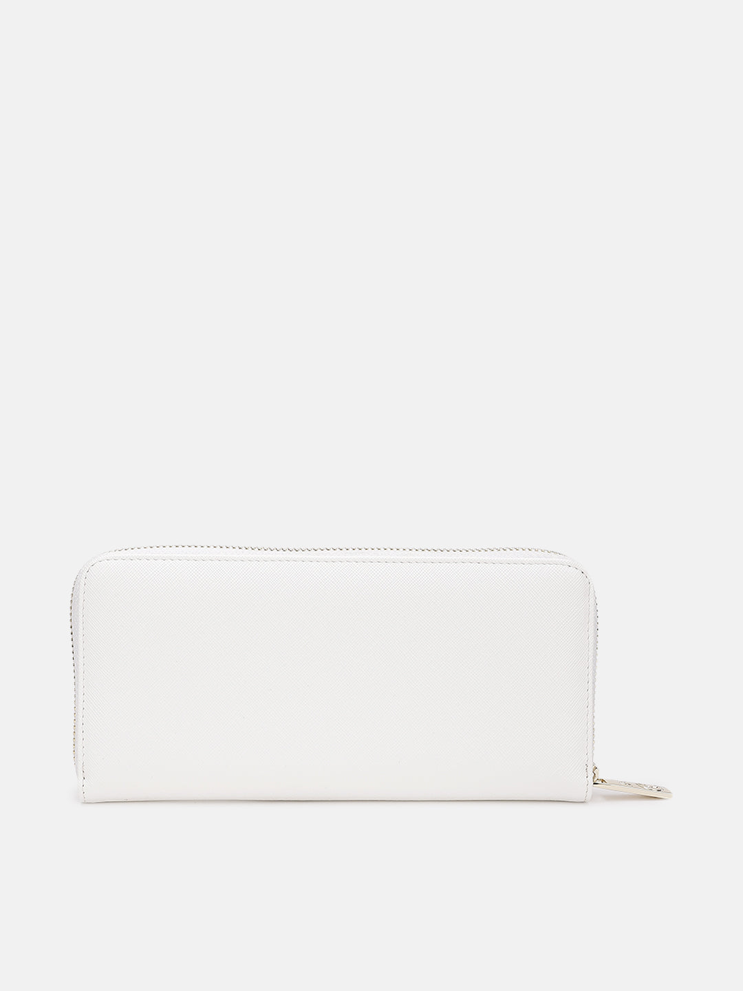 Just Cavalli Women White Solid Zip Around Wallet