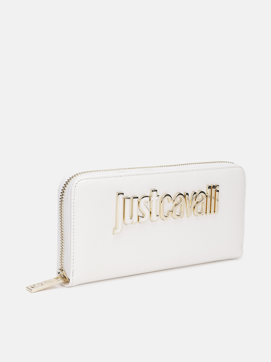 Just Cavalli Women White Solid Zip Around Wallet