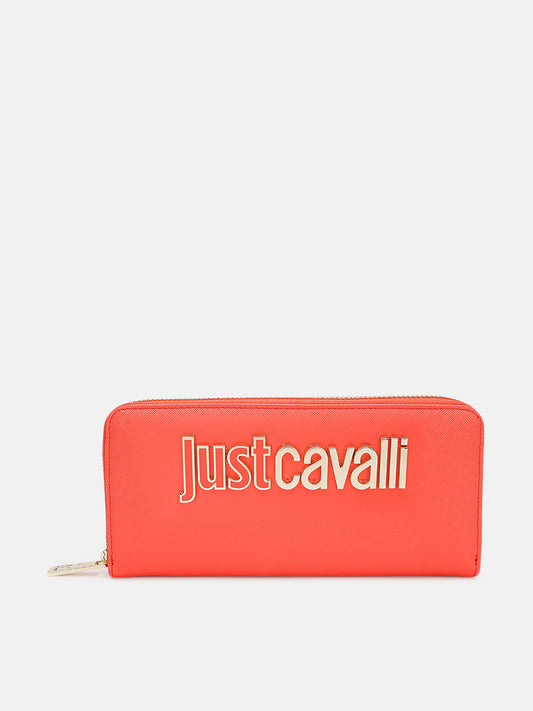 Just Cavalli Women Coral Solid Zip Around Wallet