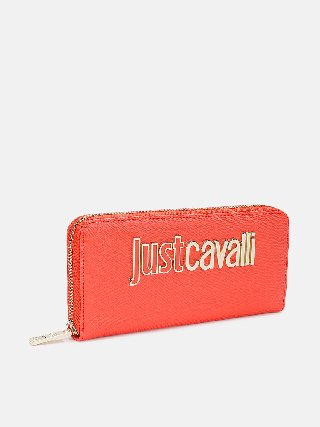 Just Cavalli Women Coral Solid Zip Around Wallet