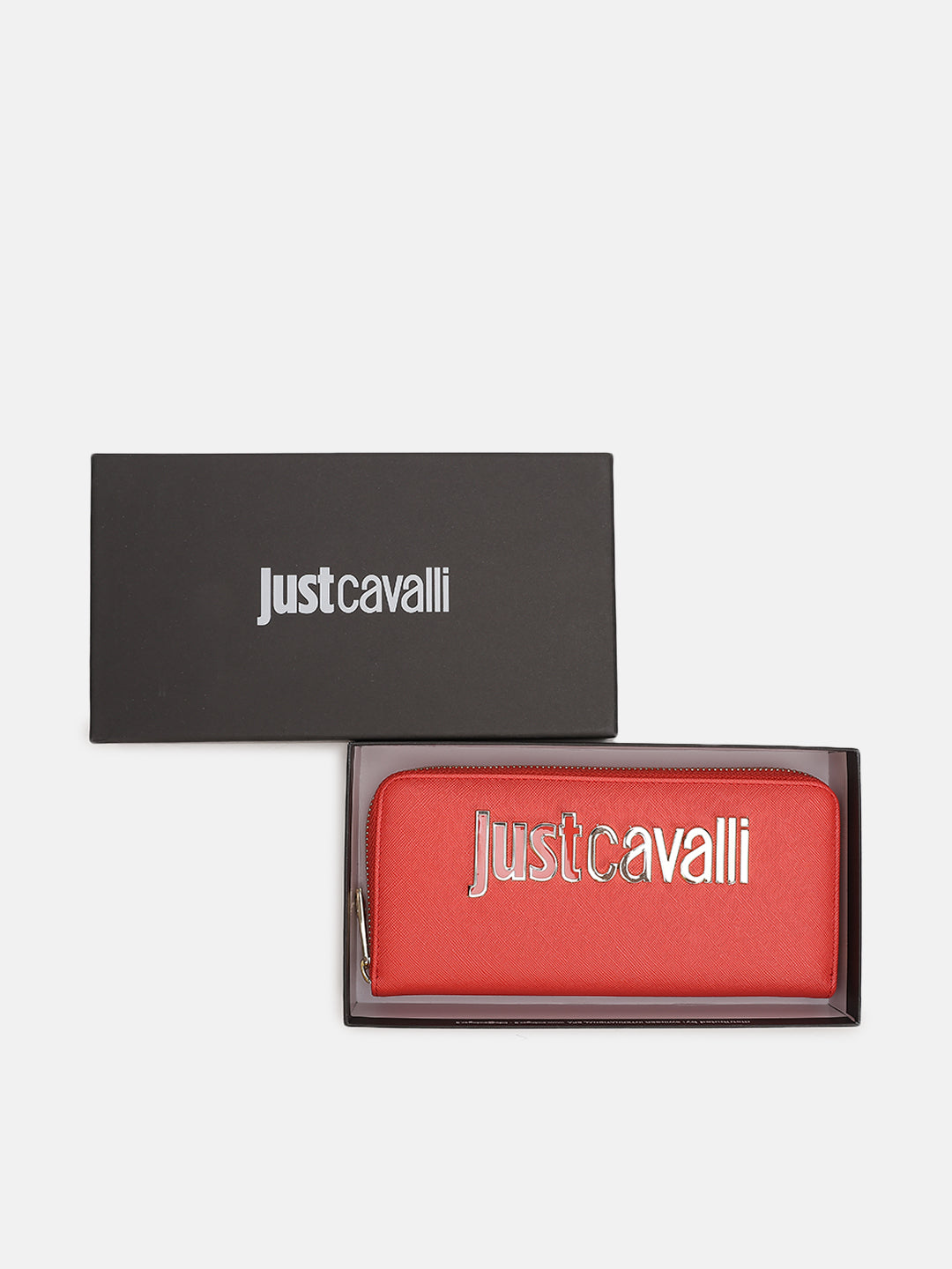 Just Cavalli Women Coral Solid Zip Around Wallet