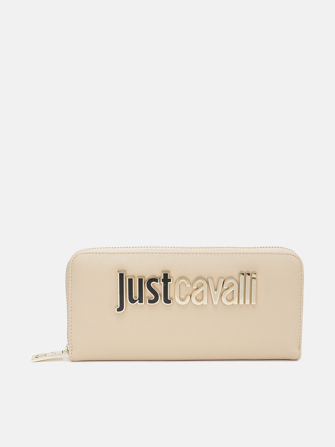 Just Cavalli Women Beige Solid Zip Around Wallet