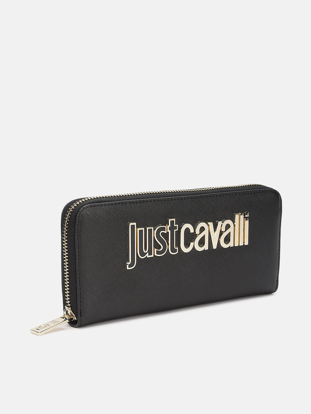 Just Cavalli Women Black Solid Zip Around Wallet