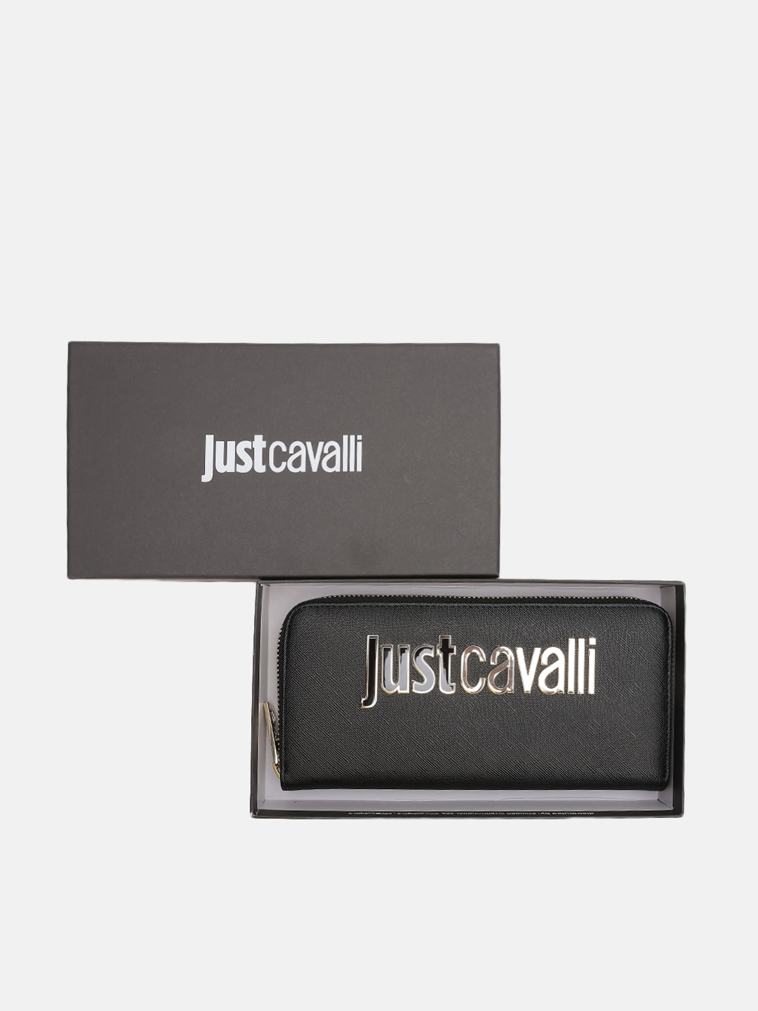 Just Cavalli Women Black Solid Zip Around Wallet