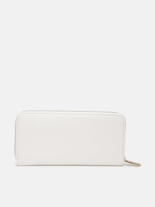 Just Cavalli Women White Solid Zip Around Wallet