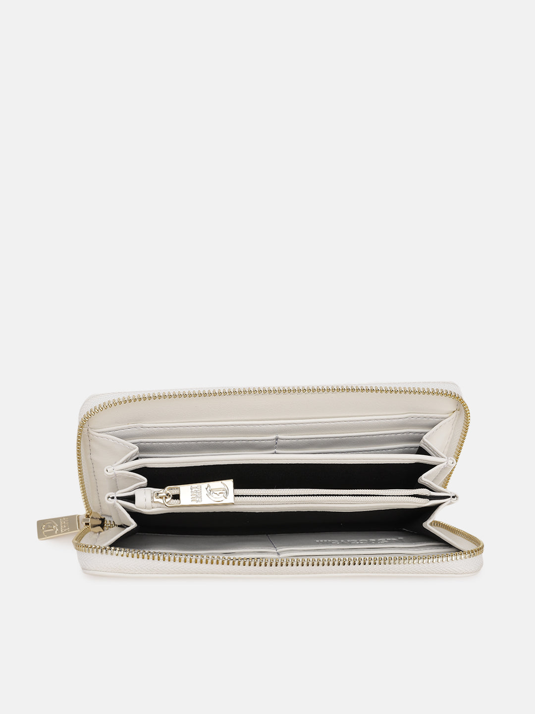 Just Cavalli Women White Solid Zip Around Wallet