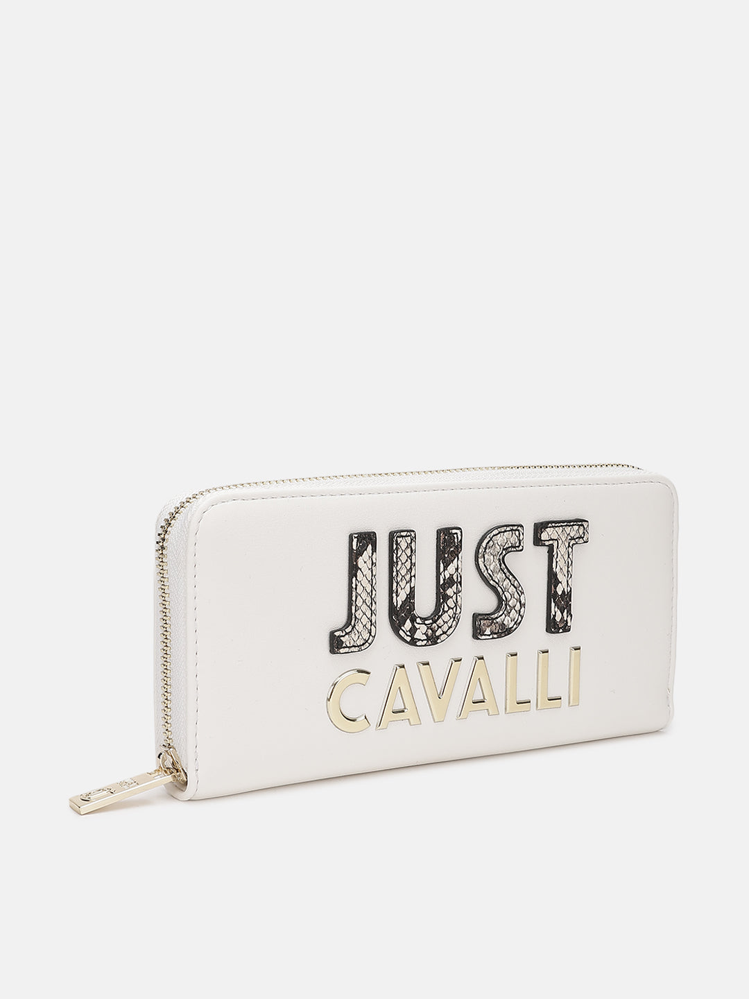 Just Cavalli Women White Solid Zip Around Wallet