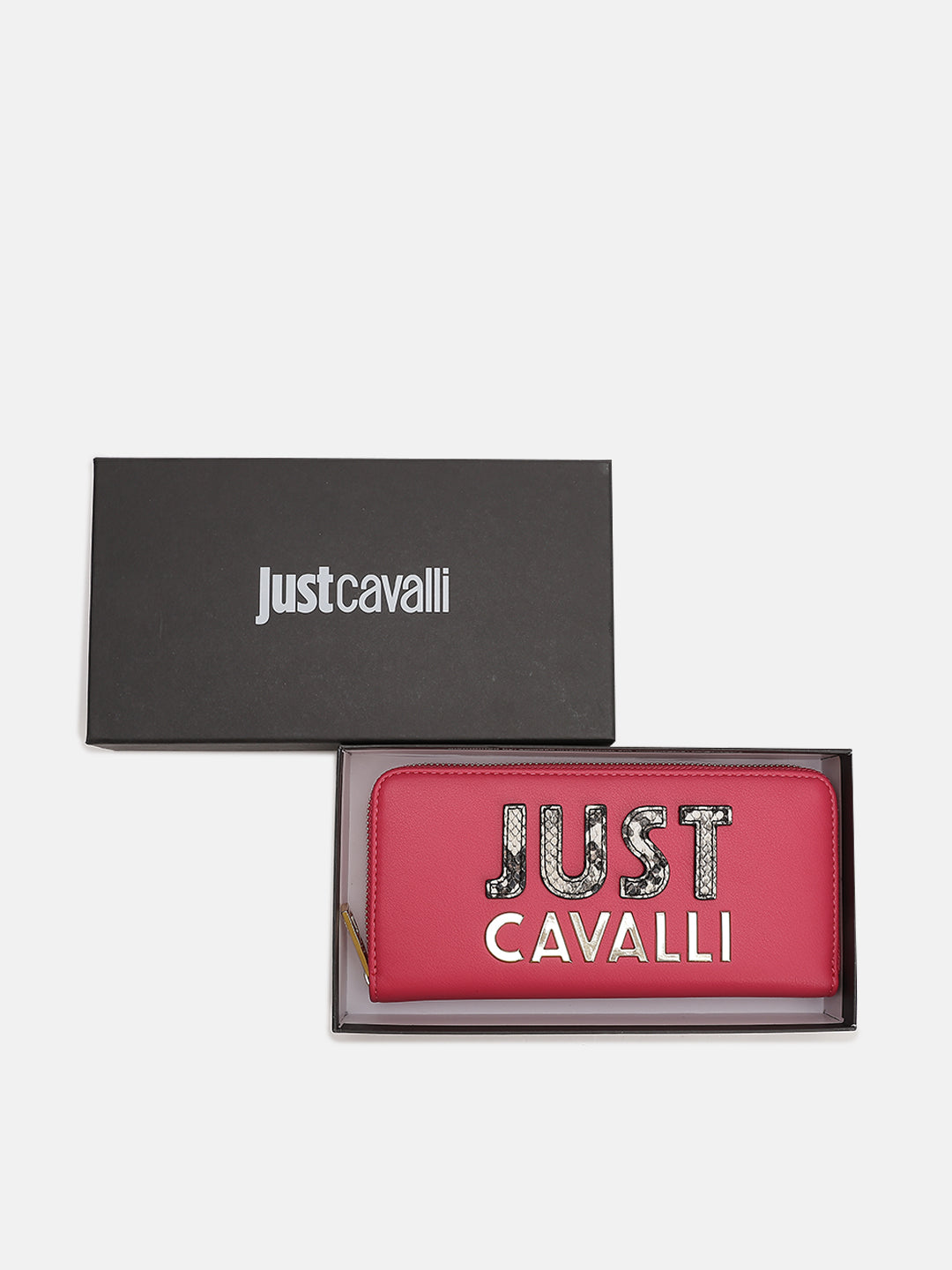 Just Cavalli Women Pink Solid Zip Around Wallet