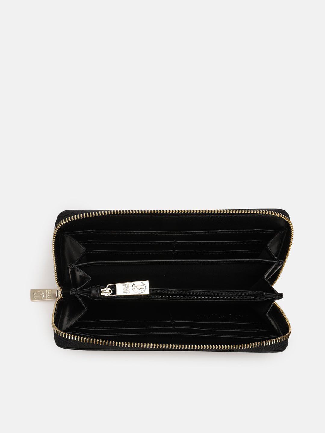 Just Cavalli Women Black Solid Zip Around Wallet