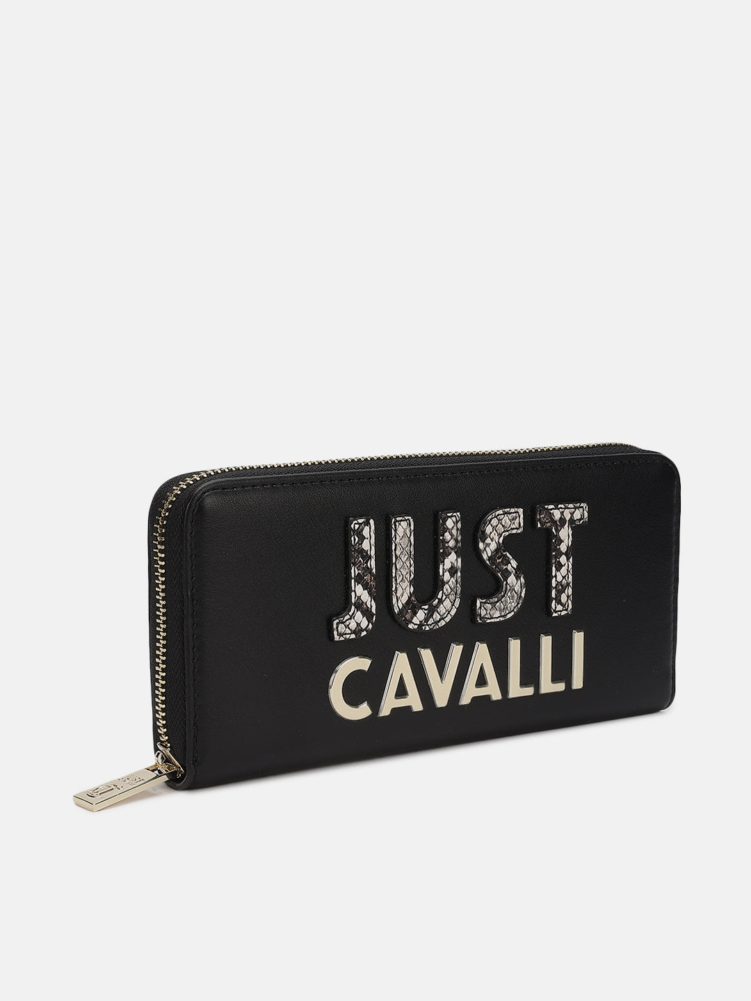 Just Cavalli Women Black Solid Zip Around Wallet