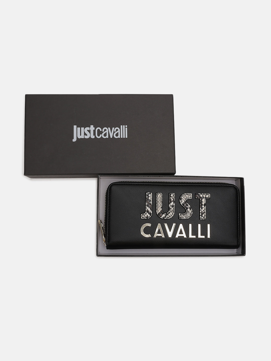 Just Cavalli Women Black Solid Zip Around Wallet