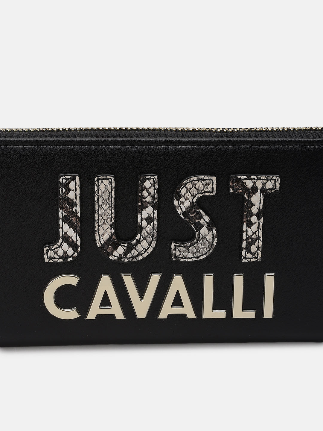 Just Cavalli Women Black Solid Zip Around Wallet