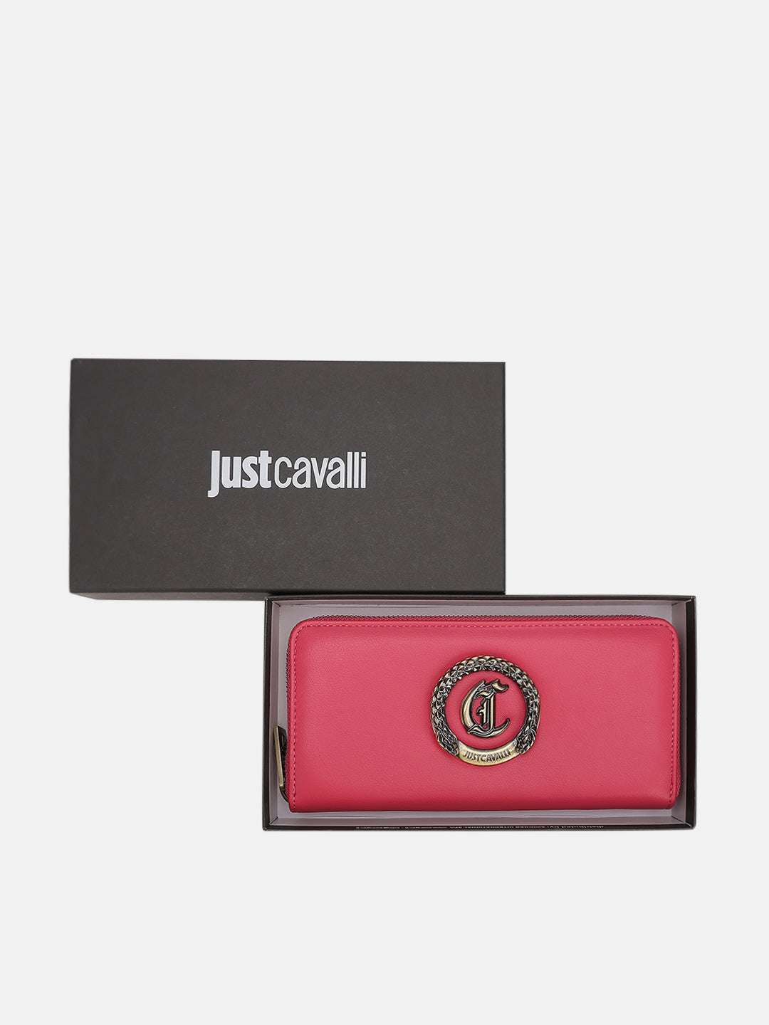 Just Cavalli Women Pink Solid Zip Around Wallet