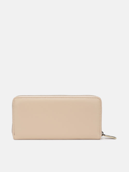 Just Cavalli Women Beige Solid Zip Around Wallet