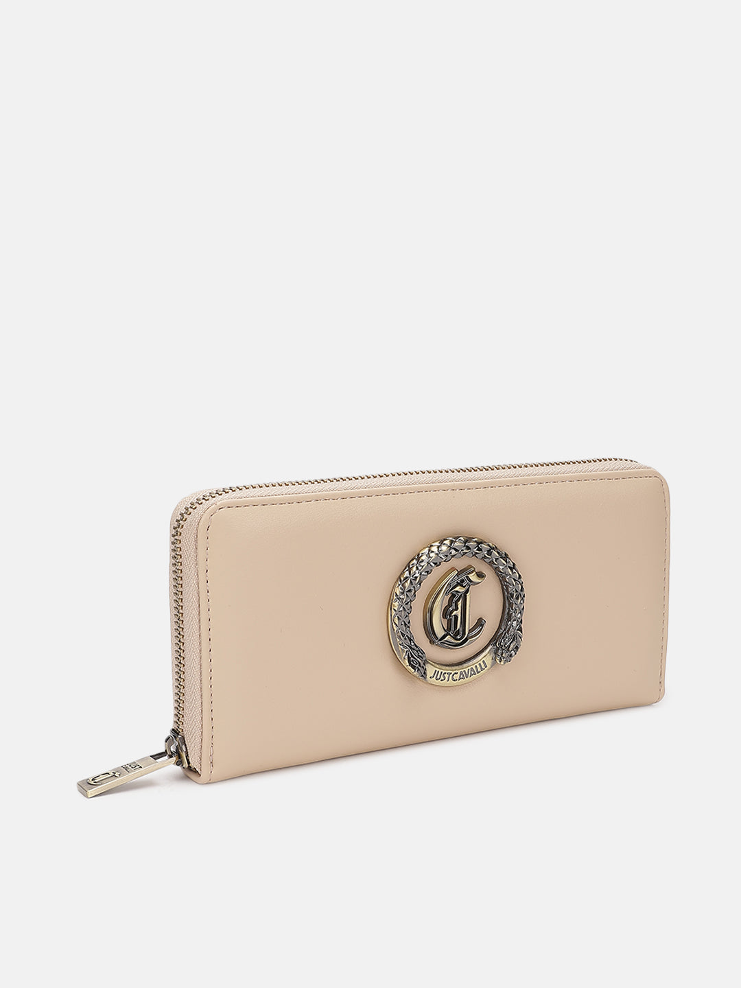 Just Cavalli Women Beige Solid Zip Around Wallet