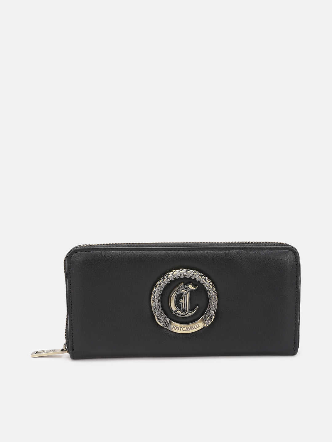 Just Cavalli Women Black Solid Zip Around Wallet