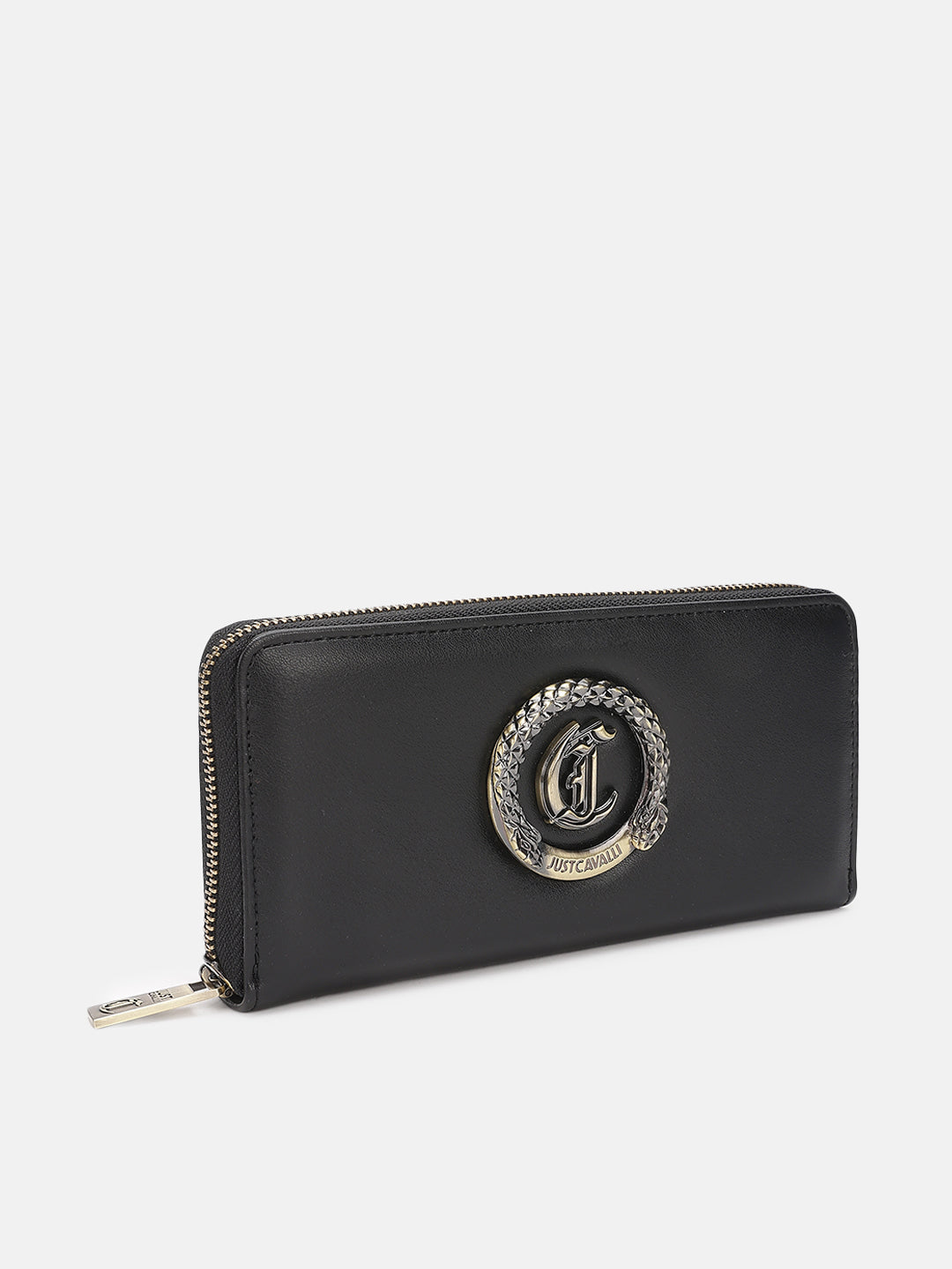 Just Cavalli Women Black Solid Zip Around Wallet