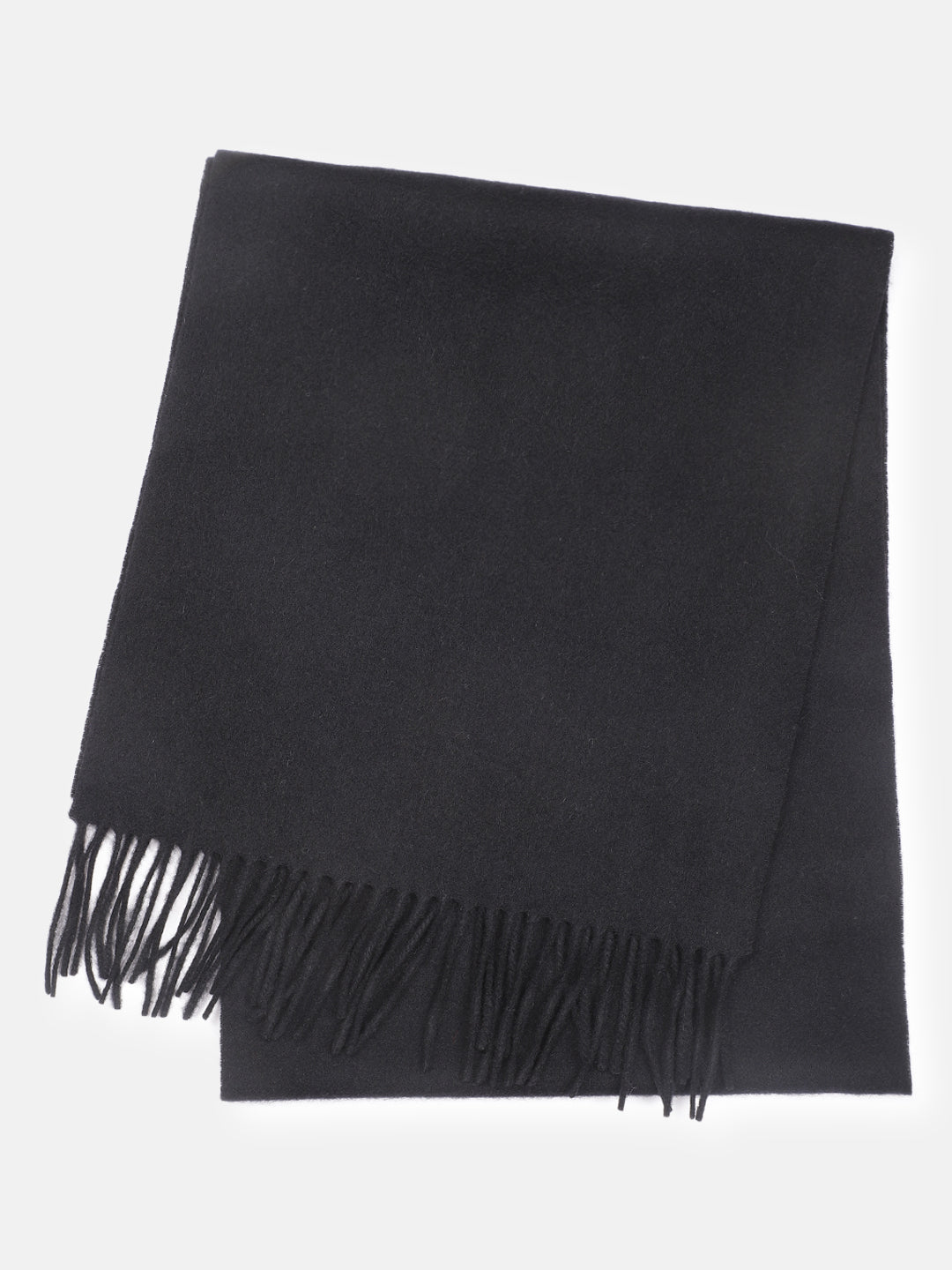 Bruun & Stengade Men Black Solid Fringed Scarf