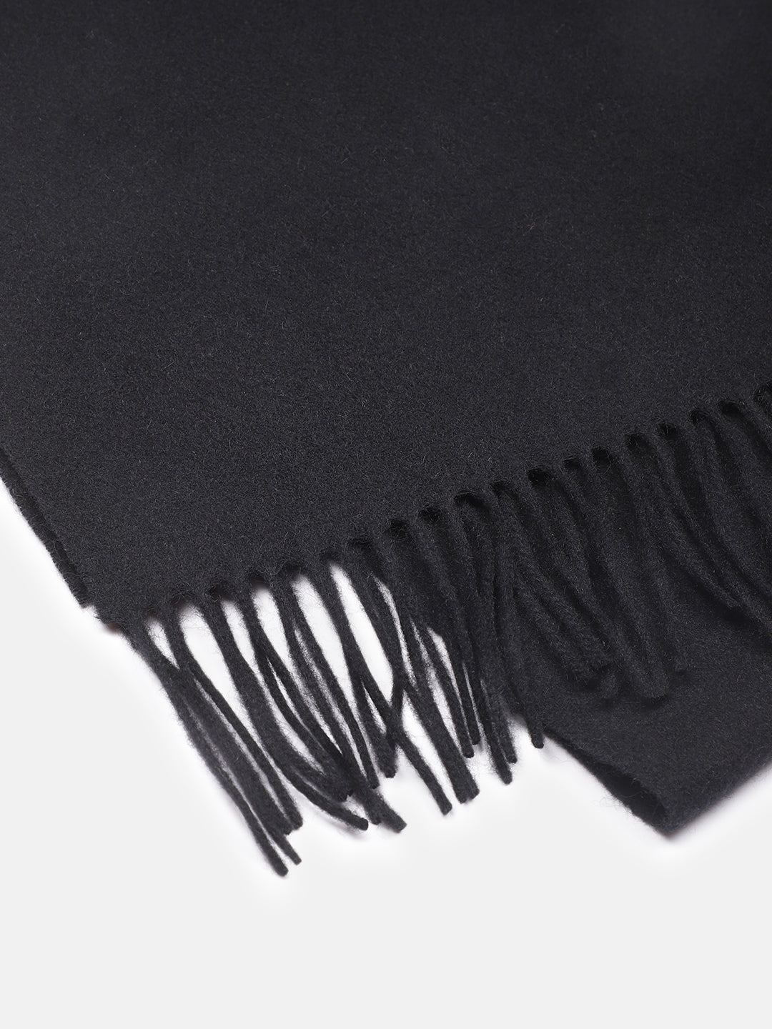 Bruun & Stengade Men Black Solid Fringed Scarf