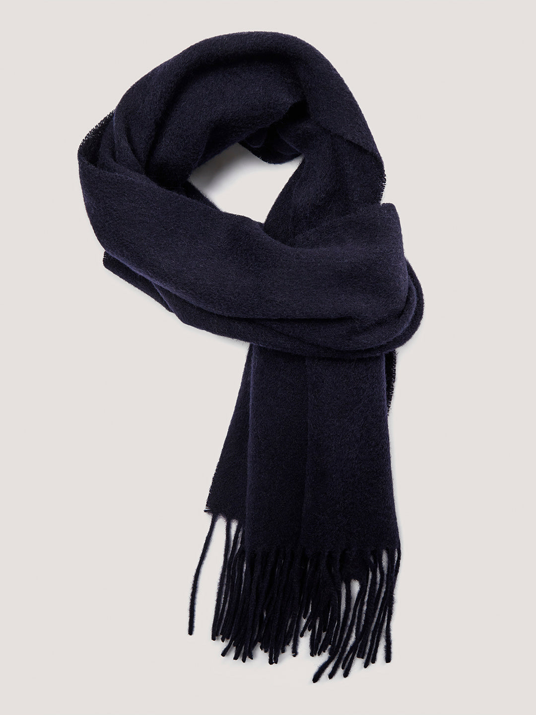 Bruun & Stengade Men Blue Solid Fringed Scarf