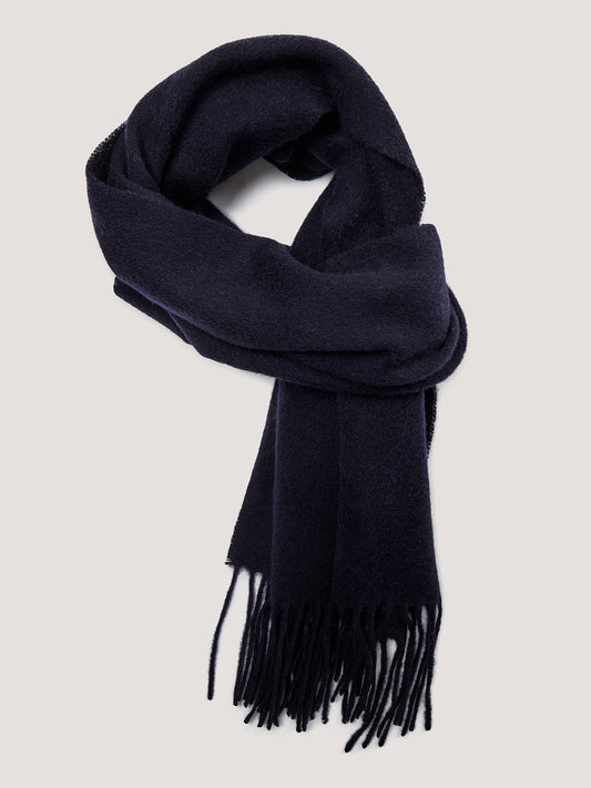 Bruun & Stengade Men Blue Solid Fringed Scarf