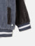 Blue Giraffe Boys Color-Blocked Hooded Full Sleeves Varsity Jacket