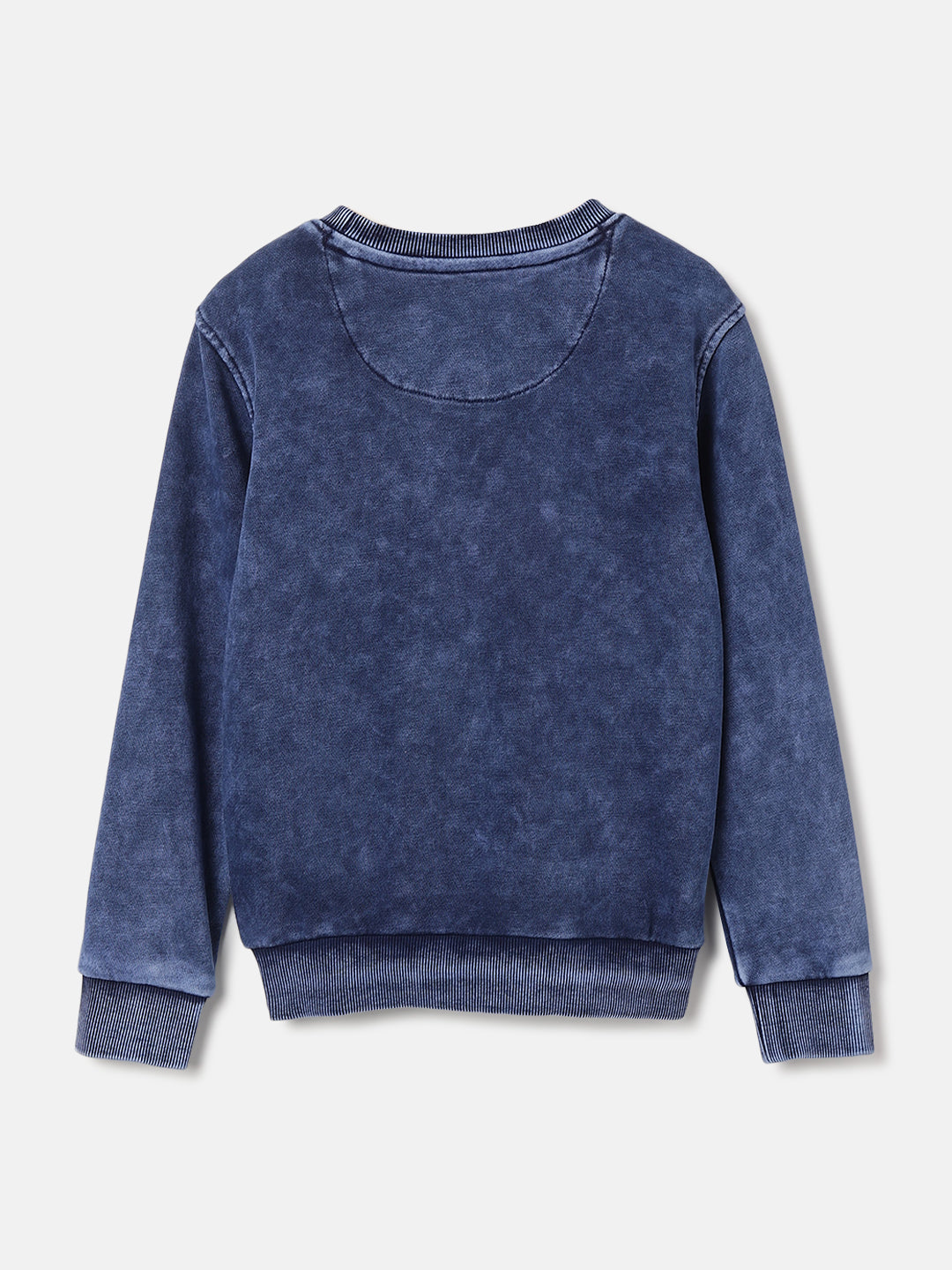 Blue Giraffe Boys Washed Round Neck Full Sleeves Sweatshirt