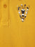 Blue Giraffe Boys Yellow Solid Polo Collar Full Sleeves T-Shirt