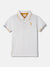 Blue Giraffe Boys White Solid Polo Collar Short Sleeves T-shirt