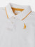 Blue Giraffe Boys White Solid Polo Collar Short Sleeves T-shirt