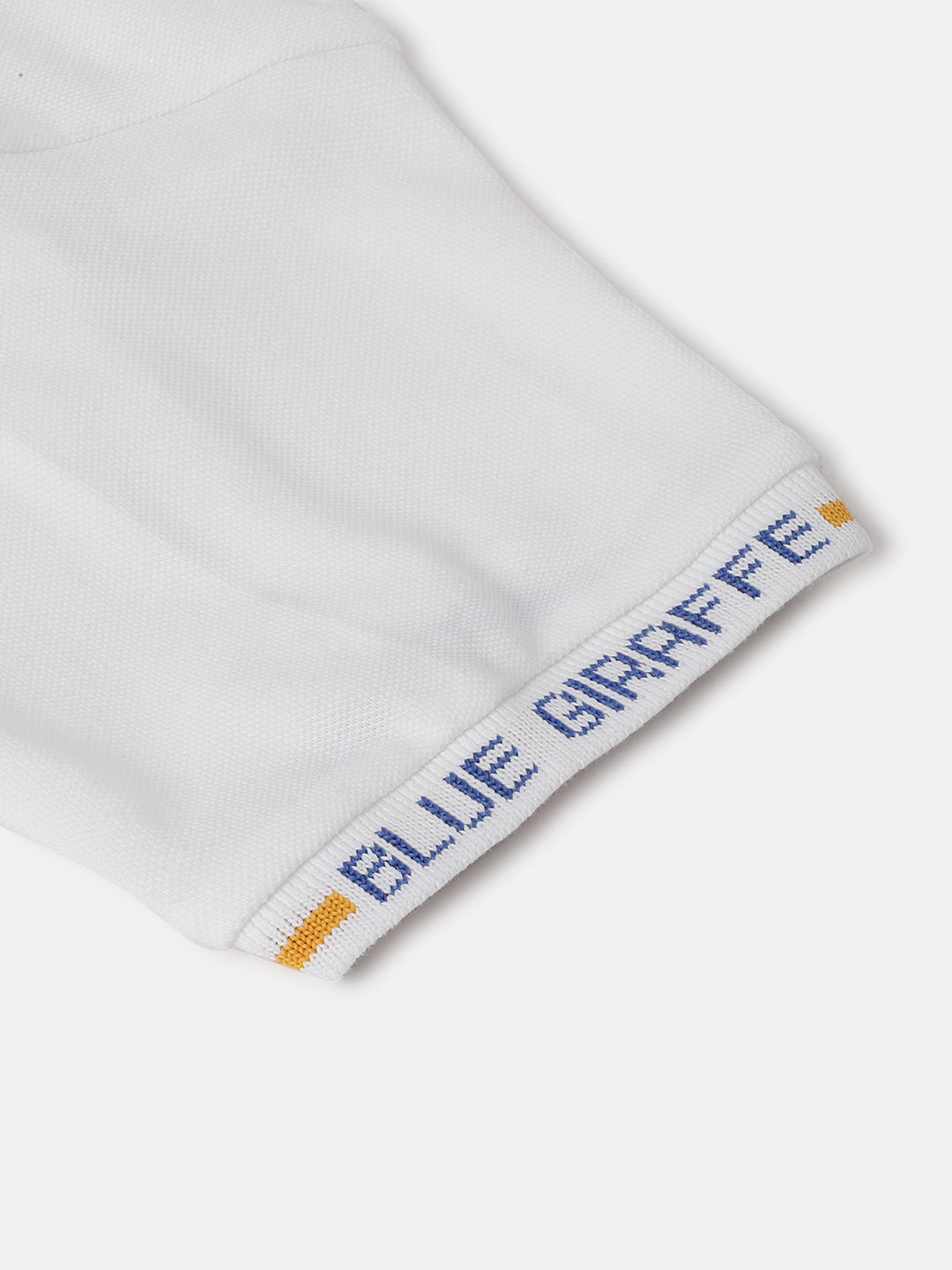 Blue Giraffe Boys White Solid Polo Collar Short Sleeves T-shirt