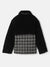 Blue Giraffe Boys Black Checked Spread Collar Full Sleeves Jacket