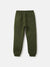 Blue Giraffe Boys Olive Solid Regular Fit Mid-Rise Joggers Style Track Pant