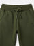 Blue Giraffe Boys Olive Solid Regular Fit Mid-Rise Joggers Style Track Pant