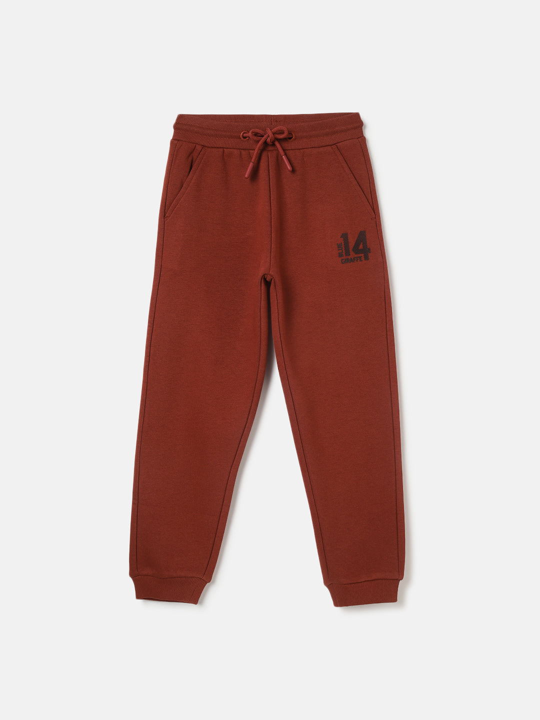 Blue Giraffe Boys Rust Solid Regular Fit Sweatpant