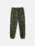 Blue Giraffe Boys Olive Printed Regular Fit Mid-Rise Joggers Style Track Pant