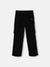 Blue Giraffe Boys Black Solid Straight Fit Mid-Rise Flat Front Trouser