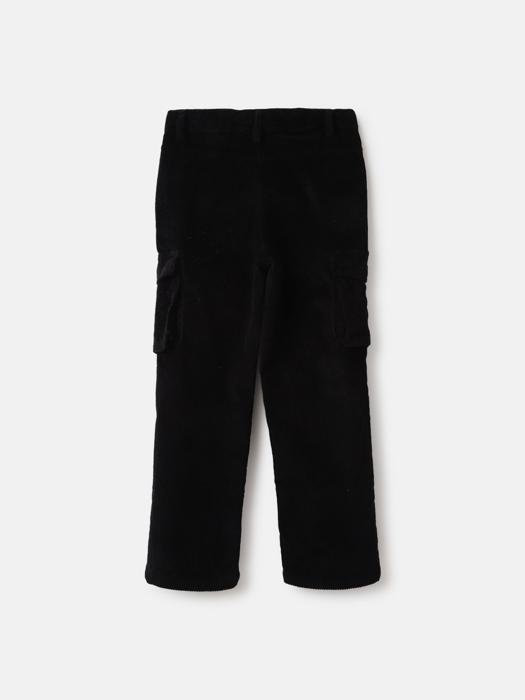 Blue Giraffe Boys Black Solid Straight Fit Mid-Rise Flat Front Trouser