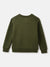 Blue Giraffe Boys Olive Solid Round Neck Full Sleeves Sweatshirt