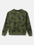 Blue Giraffe Boys Olive Printed Round Neck Full Sleeves Sweatshirt