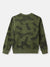 Blue Giraffe Boys Olive Printed Round Neck Full Sleeves Sweatshirt