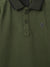 Blue Giraffe Boys Olive Solid Collared Short Sleeves Polo T-Shirt