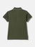 Blue Giraffe Boys Olive Solid Polo Collar Short Sleeves T-shirt