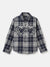 Blue Giraffe Boys Navy Checked Spread Collar Full Sleeves Shirt