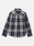 Blue Giraffe Boys Navy Checked Spread Collar Full Sleeves Shirt