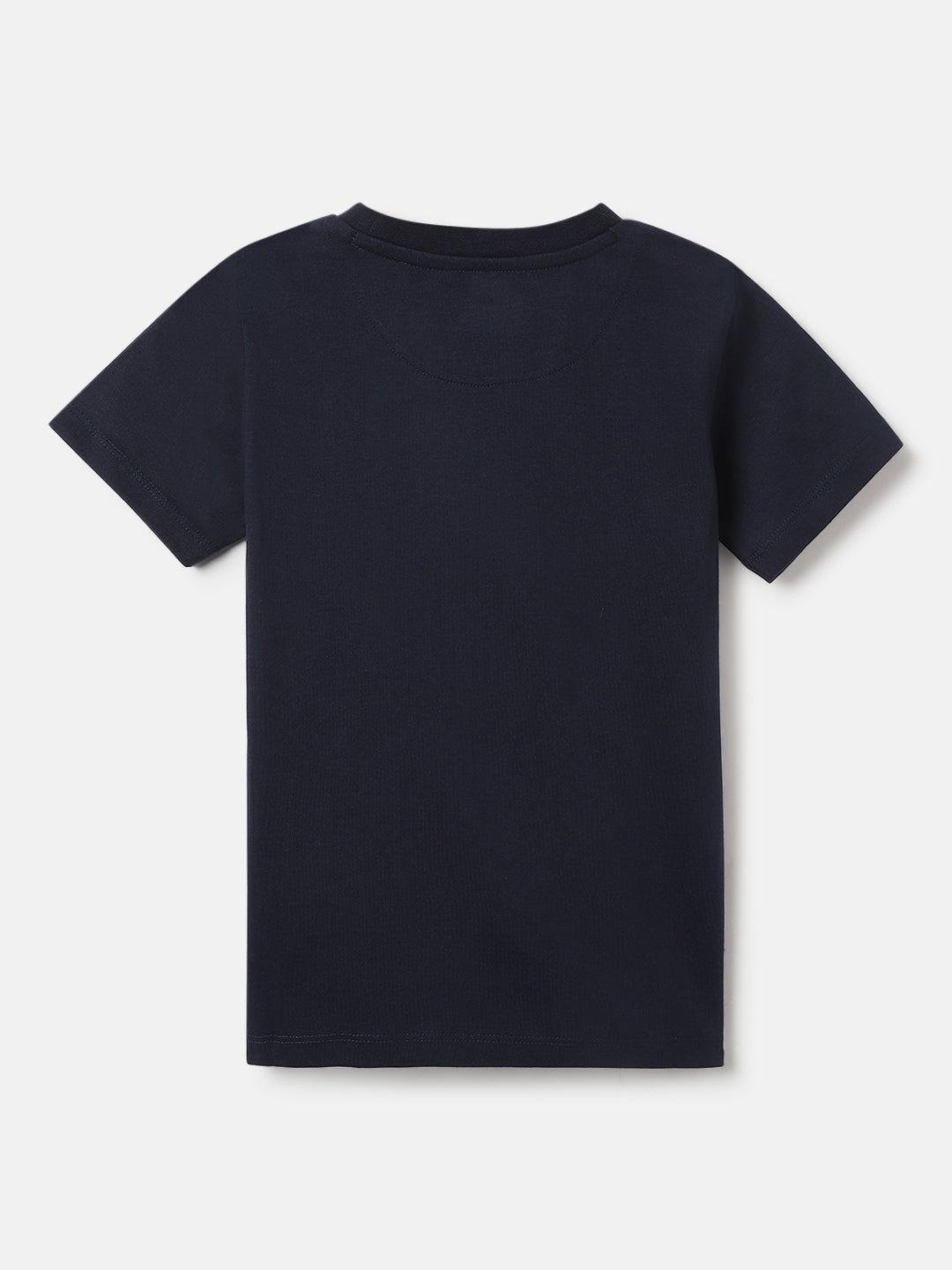 Blue Giraffe Boys Navy Blue Embellished Round Neck Short Sleeves T-Shirt